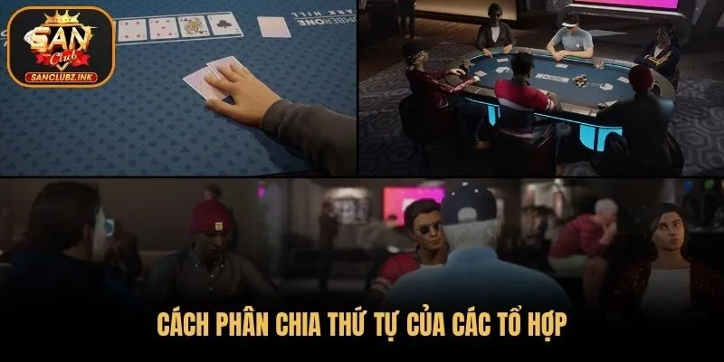 Cách phân chia thứ tự của các tổ hợp